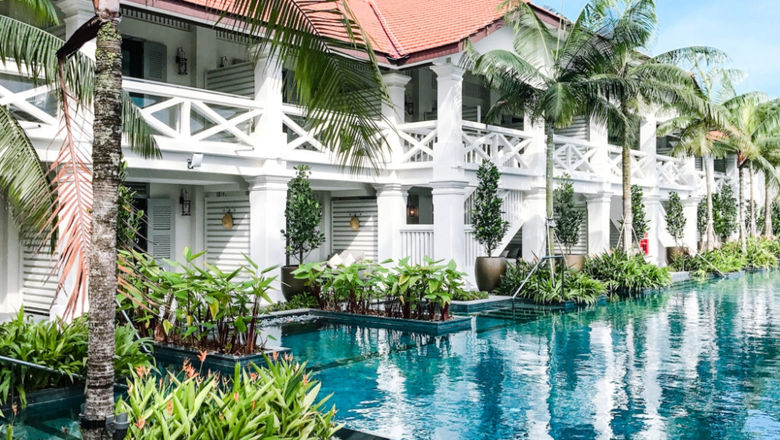 The Barracks Hotel Sentosa is highlighted as a tranquil retreat with historical roots in the video campaign.